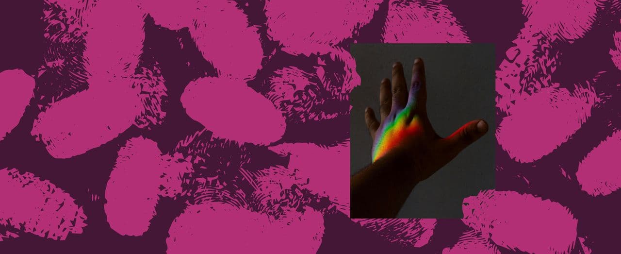 Rainbow light on hand