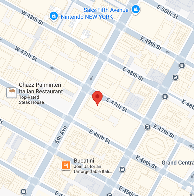 Map of New York showing Rainbow Railroad office