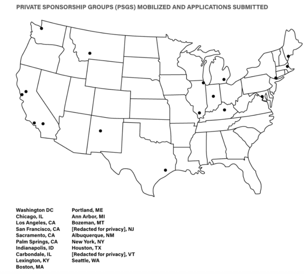 map of america sponsorship groups